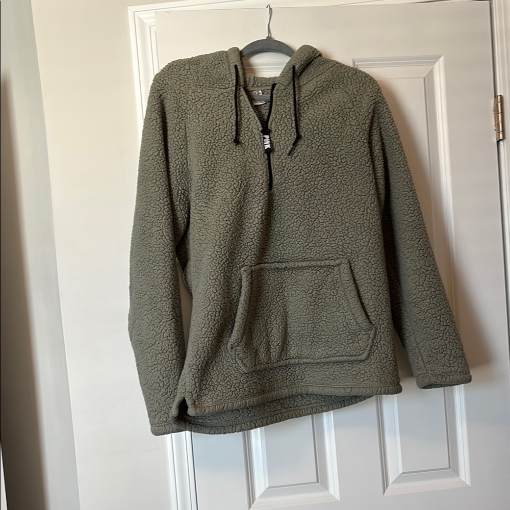 Women’s Olive Green Sherpa Hoodie